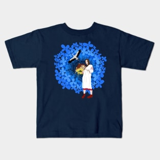 Ukrainian woman, Stork and flowers Kids T-Shirt